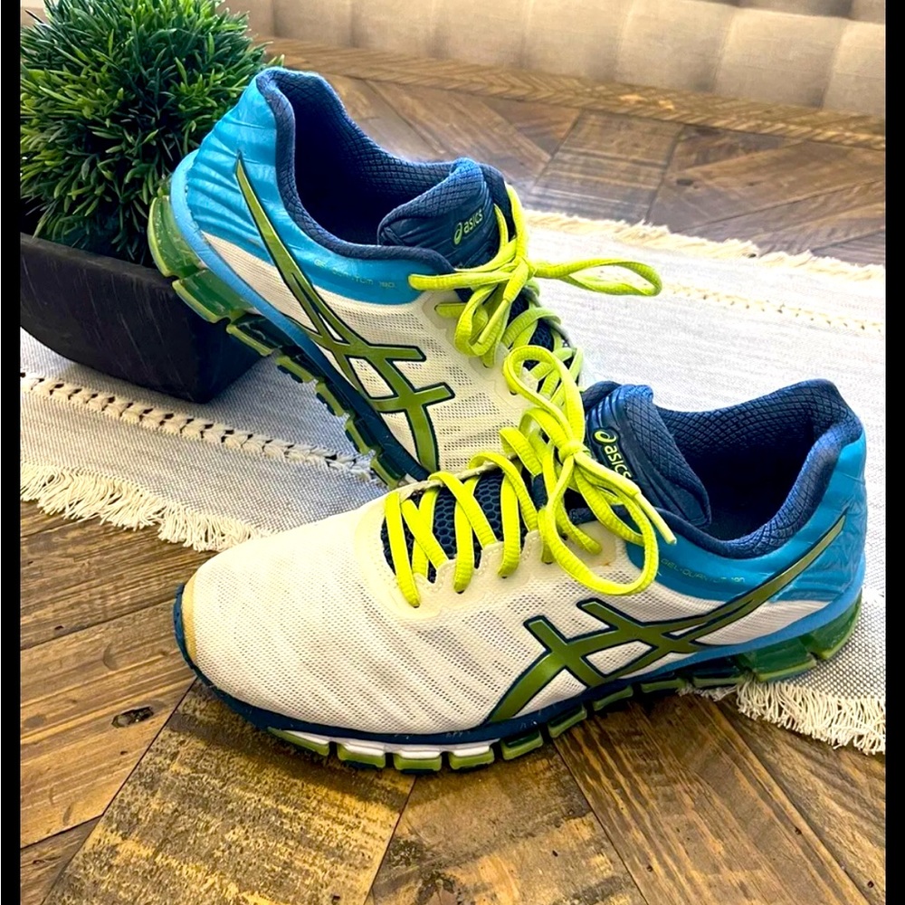 ASICS Gel Quantum Women’s Running Shoes Sz 8.5 White Blue Lime